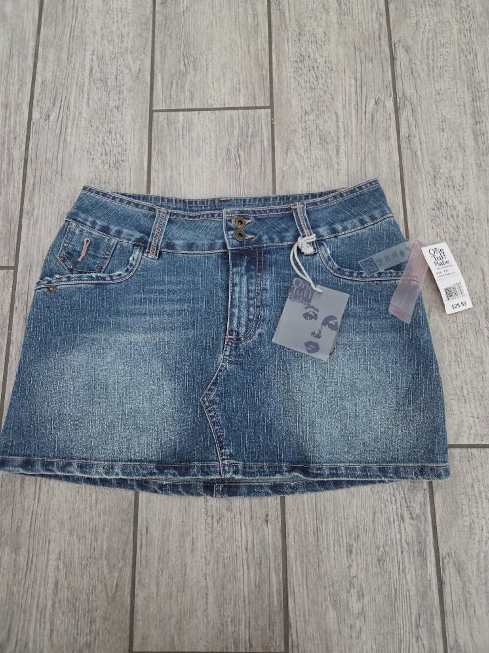 One Tuff Babe Women's Denim Mini Skirt Roma Blue Size 7/8 NWT